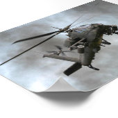Apache Helikopter im Rauch Poster (Ecke)