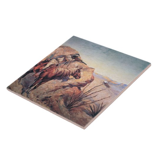 Apache-Hinterhalt (Öl auf Leinwand) Fliese (Seite)