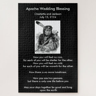 Apache-Hochzeitssegen mit Vintage-Häuptling Puzzle
