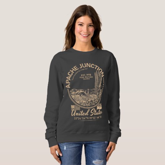 APACHE JUNCTION ARIZONA - DESERT - CACTUS SWEATSHIRT (Vorne ganz)