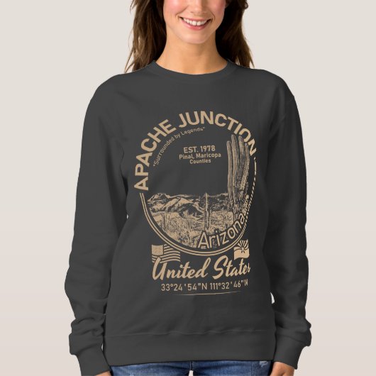 APACHE JUNCTION ARIZONA - DESERT - CACTUS SWEATSHIRT (Vorderseite)