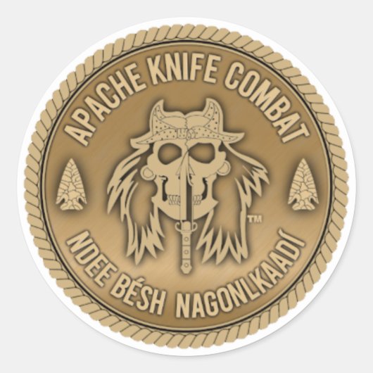 Apache Knife Combat Classic Round Sticker (Vorderseite)