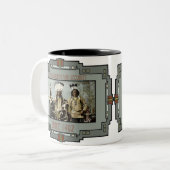 Apache-Krieger, die heimat-Sicherheit zur Zweifarbige Tasse (Vorderseite Links)