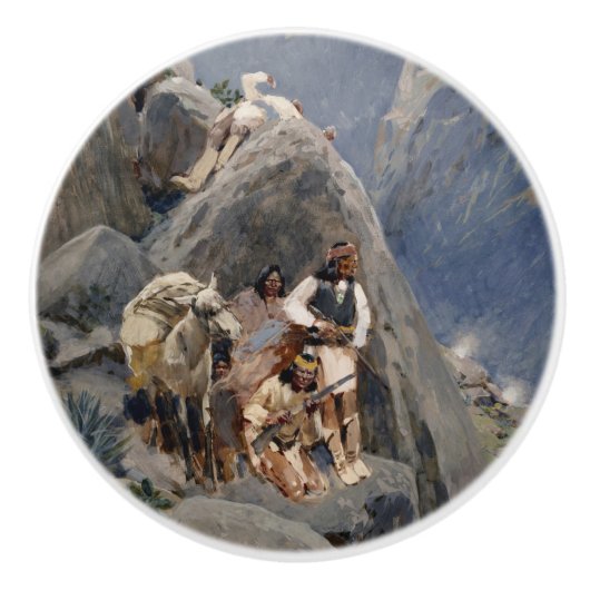 Apache-Krieger: Hinterhalt in der amerikanischen K Keramikknauf (Vorderseite)