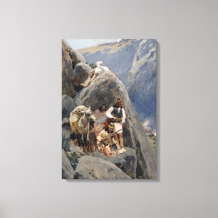 Apache-Krieger: Hinterhalt in der amerikanischen K Leinwanddruck