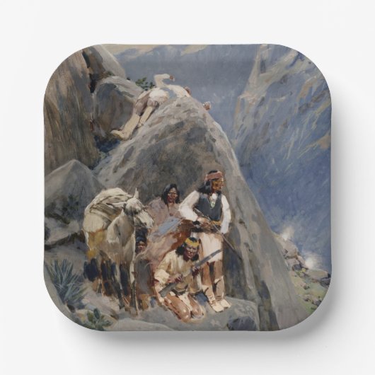 Apache-Krieger: Hinterhalt in der amerikanischen K Pappteller (Vorderseite)