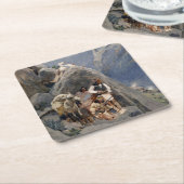 Apache-Krieger: Hinterhalt in der amerikanischen K Rechteckiger Pappuntersetzer (angewinkelt)