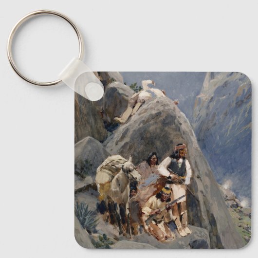 Apache-Krieger: Hinterhalt in der amerikanischen K Schlüsselanhänger (Vorderseite)