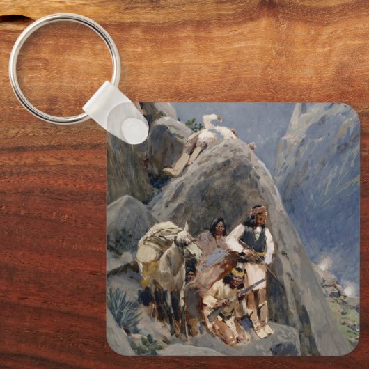 Apache-Krieger: Hinterhalt in der amerikanischen K Schlüsselanhänger (Vorderseite)