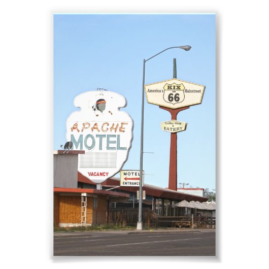 Apache Motel Sign, Tucumcari, New Mexico Fotodruck (Vorne)