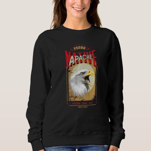 Apache Native American Adler Geist Vintage Ehre Sweatshirt (Vorderseite)