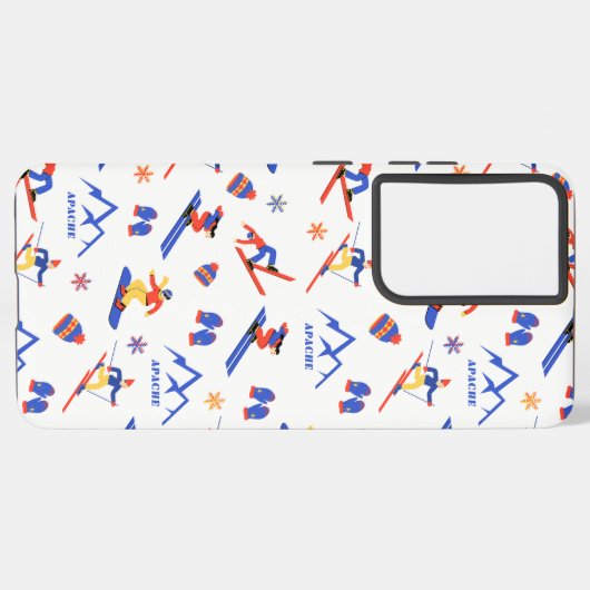 Apache New Mexico Ski Snowboard Muster Samsung Galaxy Hülle (Linke Seite)