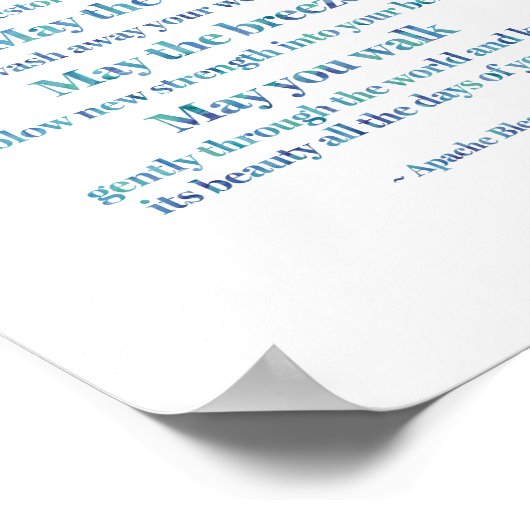 Apache Segen in der Farbe Wash Poster (Ecke)