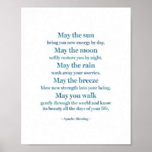 Apache Segen in der Farbe Wash Poster (Vorne)