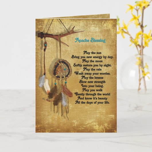 Apache Sessing gratuliert Grußkarte Karte (Gelbe Blume)