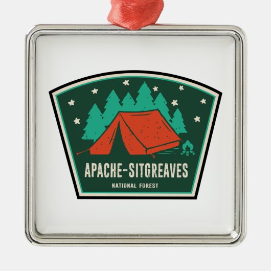 Apache-Sitgreaves National Forests Camping Ornament Aus Metall (Vorne)