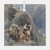 Apache Stamm Kämpfen Amerikanische Ureinwohner Kri Ornament Aus Glas (Vorderseite)