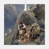 Apache Stamm Kämpfen Amerikanische Ureinwohner Kri Ornament Aus Glas (Rückseite)