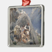 Apache Stamm Kämpfen Amerikanische Ureinwohner Kri Ornament Aus Metall (Links)