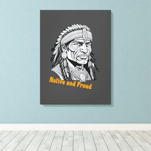 Apache Streched Canvas Print Leinwanddruck (Insitu (Holzboden))