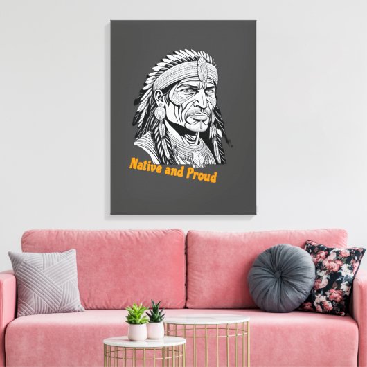 Apache Streched Canvas Print Leinwanddruck (Insitu (Wohnzimmer))