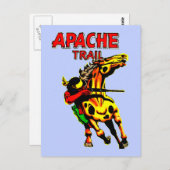 Apache Trail #1, Indianeramerikaner mit Banner Postkarte (Vorne/Hinten)