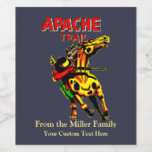 Apache Trail #1, Indianeramerikaner mit Banner Weinetikett (Einzelnes Label)