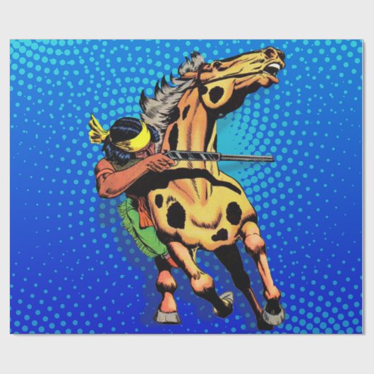 Apache Trail #1, Native American on Horseback Geschenkpapier (Flach)