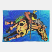 Apache Trail #1, Native American on Horseback Geschirrtuch (Horizontal)