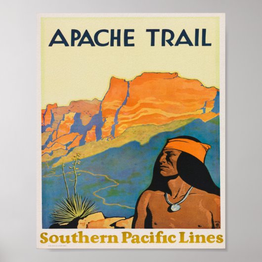 Apache Trail Vintage Reise Poster (Vorne)