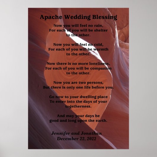 Apache Wedding Blessing Canyon Foto 20x28 Matte Poster (Vorne)