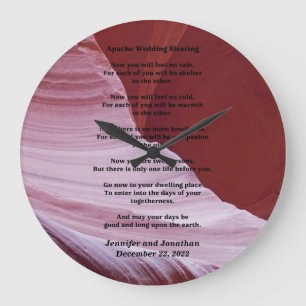 Apache Wedding Blessing Canyon Photo Clock Custom Große Wanduhr