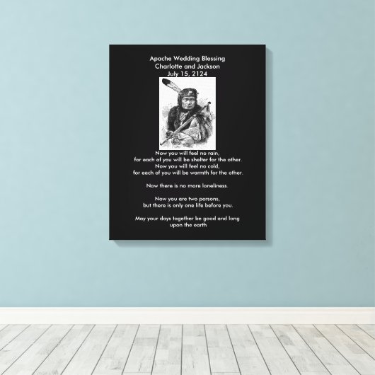Apache Wedding Blessing Cheif Leinwanddruck (Insitu (Holzboden))