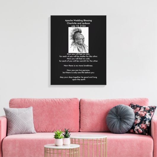 Apache Wedding Blessing Ojibwa Cheif Leinwanddruck (Insitu (Wohnzimmer))