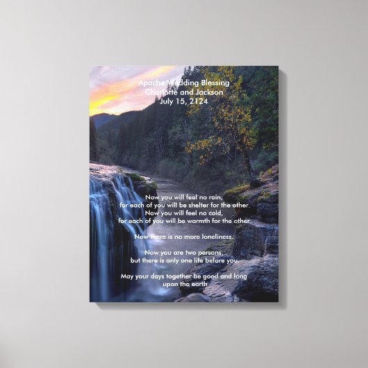 Apache Wedding Blessing River Water Falls Leinwanddruck (Vorderseite)