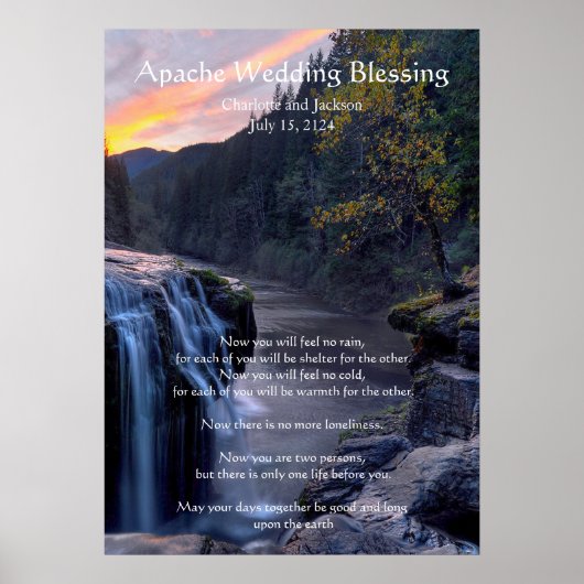 Apache Wedding Blessing River Water Falls Poster (Vorne)
