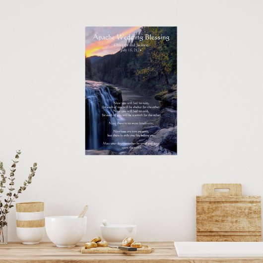 Apache Wedding Blessing River Water Falls Poster (Küche)