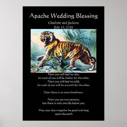 Apache Wedding Blessing Saber Toothed Tiger Poster (Vorne)