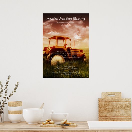Apache Wedding Segen Alter Traktor Poster (Küche)