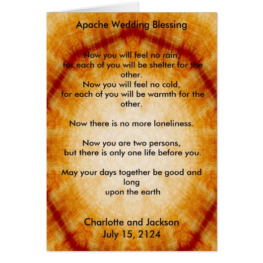 Apache Wedding Segen Altes Papier (Vorne)