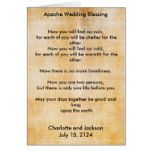 Apache Wedding Segen Altes Papier 3 (Vorne)