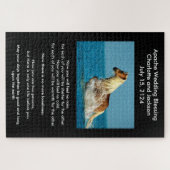 Apache Wedding Segen Arabian grünes Pferd Puzzle (Horizontal)