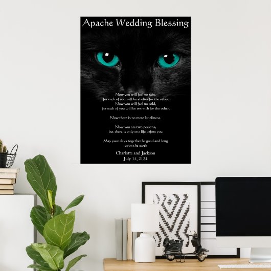 Apache Wedding Segen Black Cat Poster (Heimbüro)