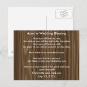 Apache Wedding Segen Dark Wood Grain Postkarte (Vorne/Hinten)