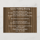 Apache Wedding Segen Dark Wood Grain Postkarte (Vorderseite)