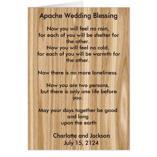 Apache Wedding Segen Holz Grain (Vorne)