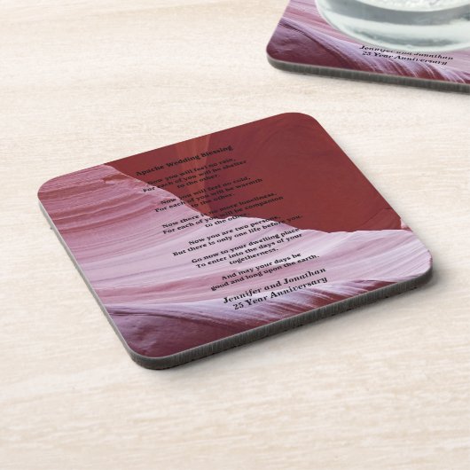 Apache Wedding Segen, Jubiläumsgeschenk Untersetzer (Linke Seite)