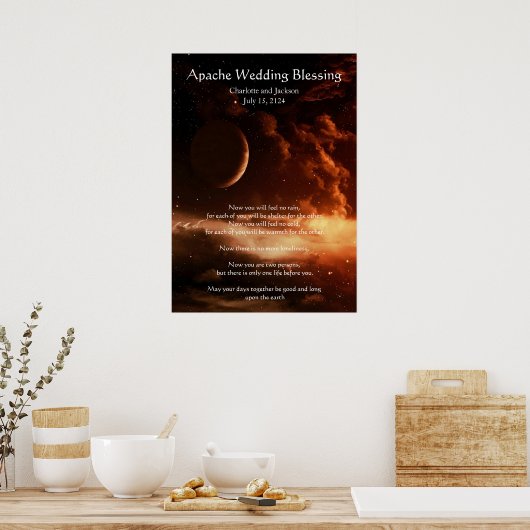 Apache Wedding Segen Moon und Universum Poster (Küche)