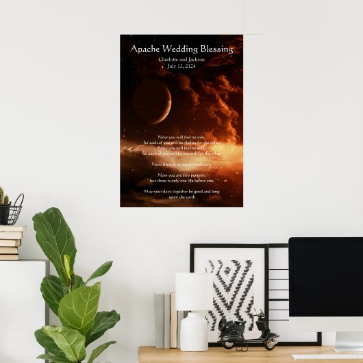 Apache Wedding Segen Moon und Universum Poster (Heimbüro)