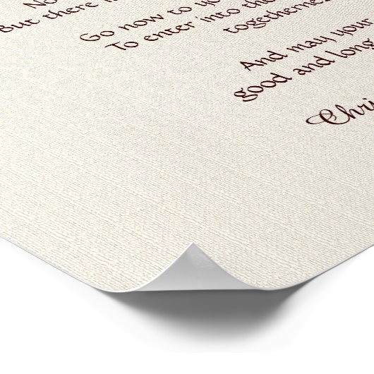 Apache Wedding Segen Poster 11" x 14" Rustikal (Ecke)